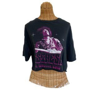 JIMI HENDRIX PURPLE & BLACK CROP TOP